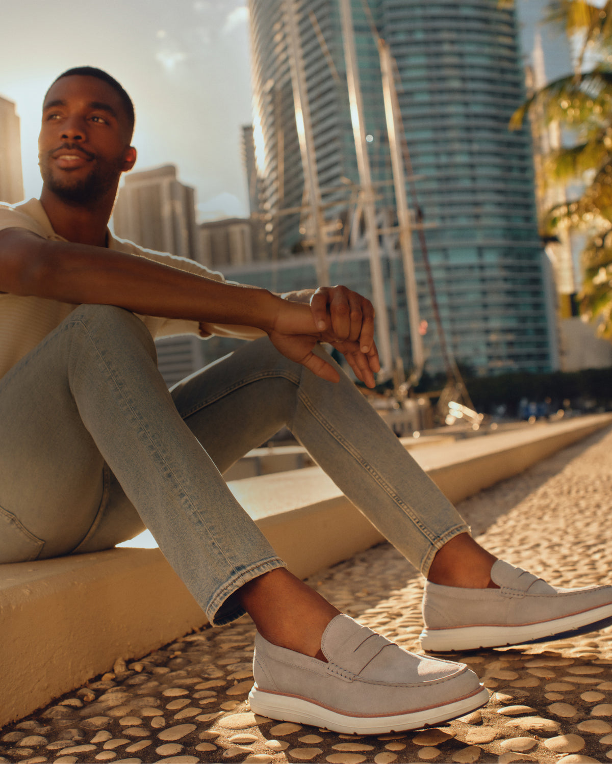 Editorial banner featuring Total Motion Cadwyn Loafers