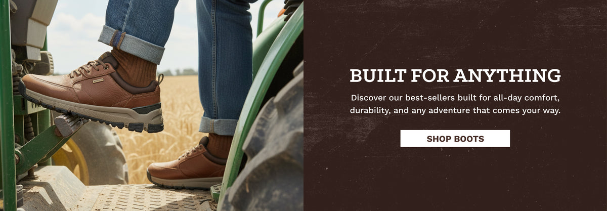 Editorial banner featuring Dunham Boots